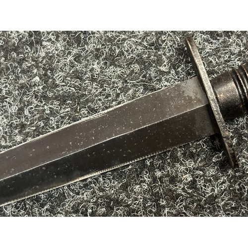 2385 - British Third Pattern Fairbairn-Sykes Fighting Knife with double edged blade 175mm in length maker m... 