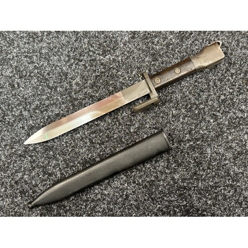 2386 - British X2 E1 Trials bayonet for the FAL Rifle with double edged blade 200mmin length. Parkerised fi... 