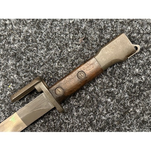 2386 - British X2 E1 Trials bayonet for the FAL Rifle with double edged blade 200mmin length. Parkerised fi... 