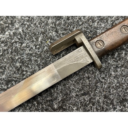 2386 - British X2 E1 Trials bayonet for the FAL Rifle with double edged blade 200mmin length. Parkerised fi... 