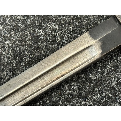 2394 - British No 9 Bayonet with 203mm long fullered Bowie style blade. Working release catch.  Marked No9 ... 