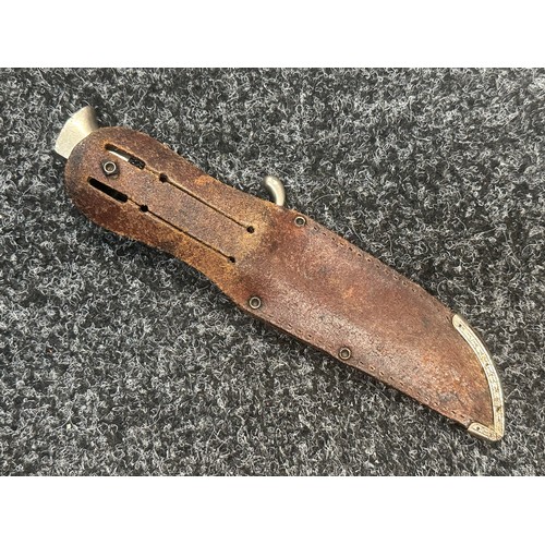 2397 - Scout Knife based upon the HJ knife with Bowie style blade 115mm in length, maker marked 