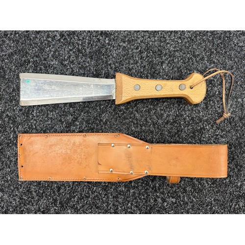 2405 - A scarce Vietnam War period Survival/Fighting machete, DE straight edge spatulate blade 7”, marked “... 