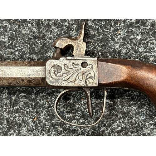 2410 - Percussion Cap Pistol with Octagonal barrel 63mm in length. Bore approx. 13mm. French St. Etienne Pr... 