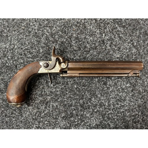 2412 - Percussion Cap Pistol with 150mm long octagonal barrel, 32 bore approx. 13mm. Birmingham Proof marke... 