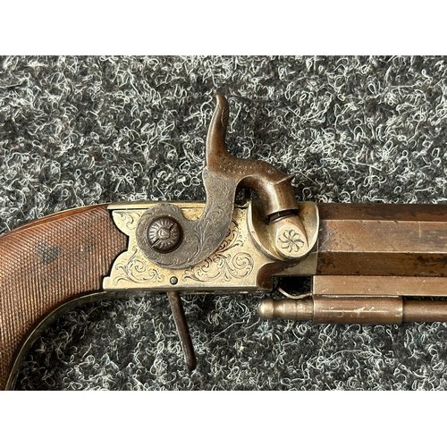 2412 - Percussion Cap Pistol with 150mm long octagonal barrel, 32 bore approx. 13mm. Birmingham Proof marke... 