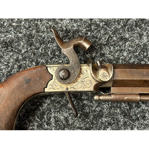 2412 - Percussion Cap Pistol with 150mm long octagonal barrel, 32 bore approx. 13mm. Birmingham Proof marke... 