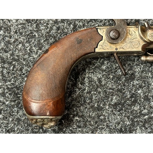 2412 - Percussion Cap Pistol with 150mm long octagonal barrel, 32 bore approx. 13mm. Birmingham Proof marke... 