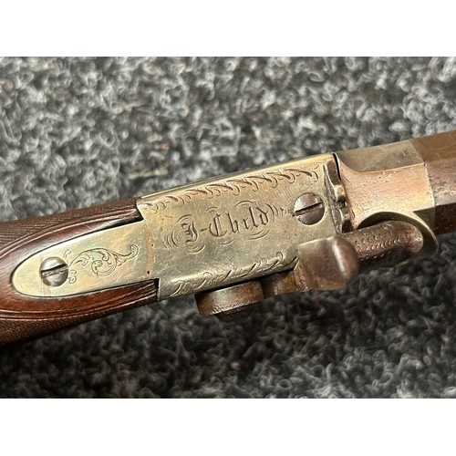 2412 - Percussion Cap Pistol with 150mm long octagonal barrel, 32 bore approx. 13mm. Birmingham Proof marke... 