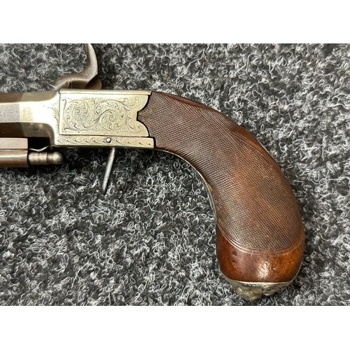 2412 - Percussion Cap Pistol with 150mm long octagonal barrel, 32 bore approx. 13mm. Birmingham Proof marke... 