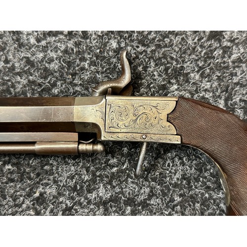 2412 - Percussion Cap Pistol with 150mm long octagonal barrel, 32 bore approx. 13mm. Birmingham Proof marke... 