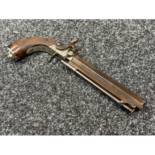 2412 - Percussion Cap Pistol with 150mm long octagonal barrel, 32 bore approx. 13mm. Birmingham Proof marke... 