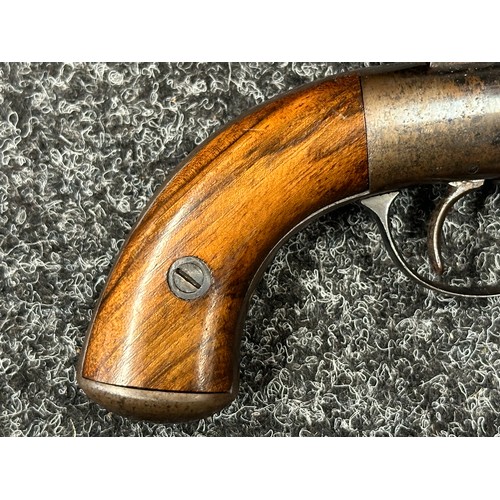 2414 - Pepperbox Percussion Cap Pistol with six 72mm long barrels, Birmingham Proof marked. No makers mark.... 