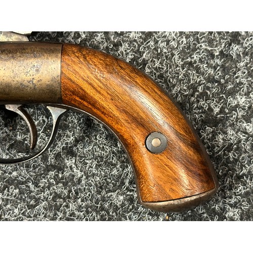 2414 - Pepperbox Percussion Cap Pistol with six 72mm long barrels, Birmingham Proof marked. No makers mark.... 