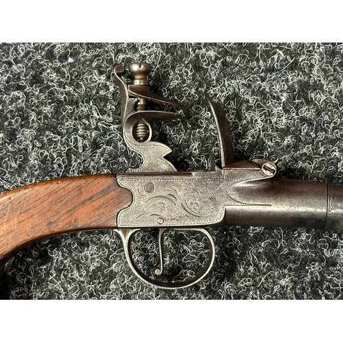 2415 - Flintlock Pistol with 60mm long barrel, bore approx. 11mm. Maker marked to lock 