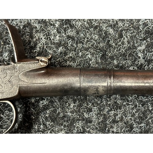 2415 - Flintlock Pistol with 60mm long barrel, bore approx. 11mm. Maker marked to lock 