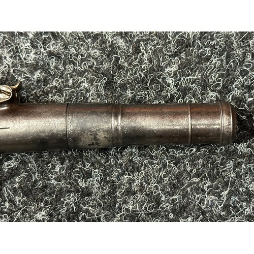 2415 - Flintlock Pistol with 60mm long barrel, bore approx. 11mm. Maker marked to lock 