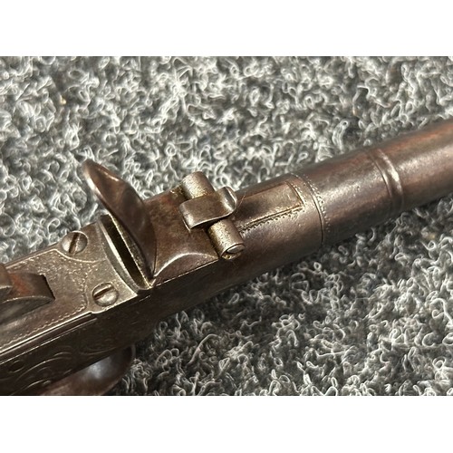 2415 - Flintlock Pistol with 60mm long barrel, bore approx. 11mm. Maker marked to lock 