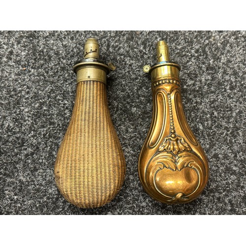 2418 - Pair of Powder Flasks, both marked 