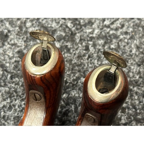 2425 - Pair of Belgian Percussion Cap Pocket Pistols with 41mm long barrels. Bore approx. 10mm. Both hold a... 