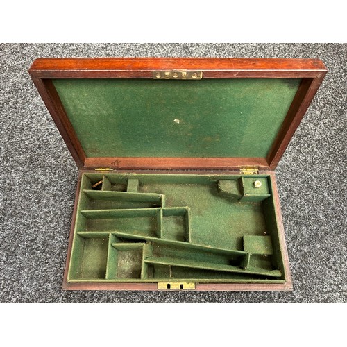 2426 - Wooden Pistol Box with brass plaque to lid engraved to 