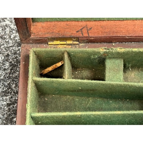 2426 - Wooden Pistol Box with brass plaque to lid engraved to 