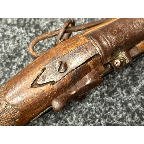 2428 - Percussion Cap Blunderbuss style Pistol with 200mm long barrel. Mouth of barrel approx. 32mm wide. W... 