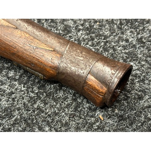 2428 - Percussion Cap Blunderbuss style Pistol with 200mm long barrel. Mouth of barrel approx. 32mm wide. W... 