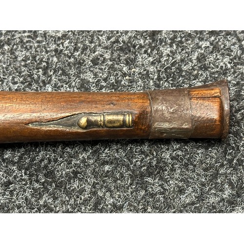 2428 - Percussion Cap Blunderbuss style Pistol with 200mm long barrel. Mouth of barrel approx. 32mm wide. W... 