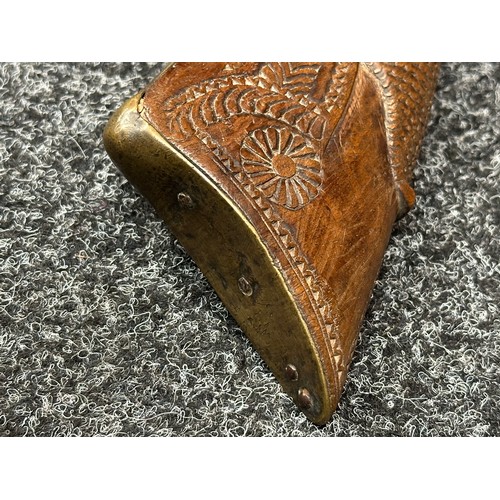 2428 - Percussion Cap Blunderbuss style Pistol with 200mm long barrel. Mouth of barrel approx. 32mm wide. W... 