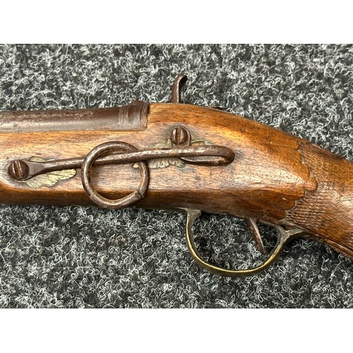 2428 - Percussion Cap Blunderbuss style Pistol with 200mm long barrel. Mouth of barrel approx. 32mm wide. W... 