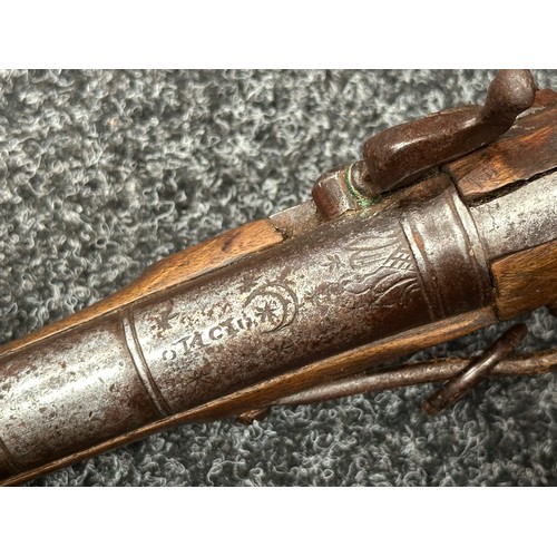 2428 - Percussion Cap Blunderbuss style Pistol with 200mm long barrel. Mouth of barrel approx. 32mm wide. W... 