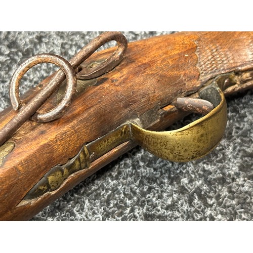 2428 - Percussion Cap Blunderbuss style Pistol with 200mm long barrel. Mouth of barrel approx. 32mm wide. W... 