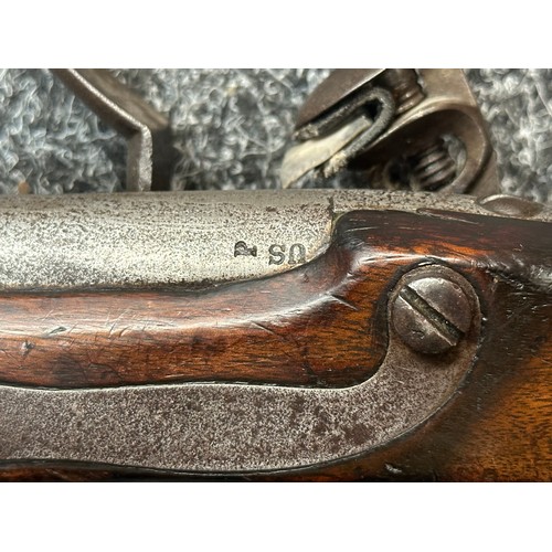 2429 - Rare U.S. Model Army Model 1813 Flintlock Pistol with 215mm long barrel. Bore .69 calibre, approx. 1... 