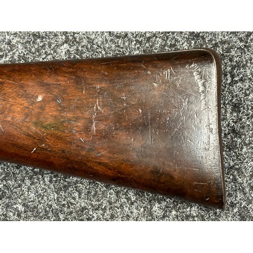 2431 - Percussion Cap Rifled Musket with 795mm long browned Damasus barrel, bore approx. 14mm. Fitted with ... 