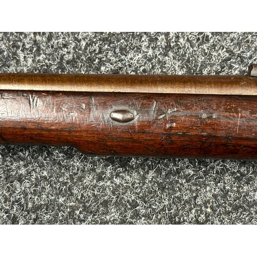 2431 - Percussion Cap Rifled Musket with 795mm long browned Damasus barrel, bore approx. 14mm. Fitted with ... 