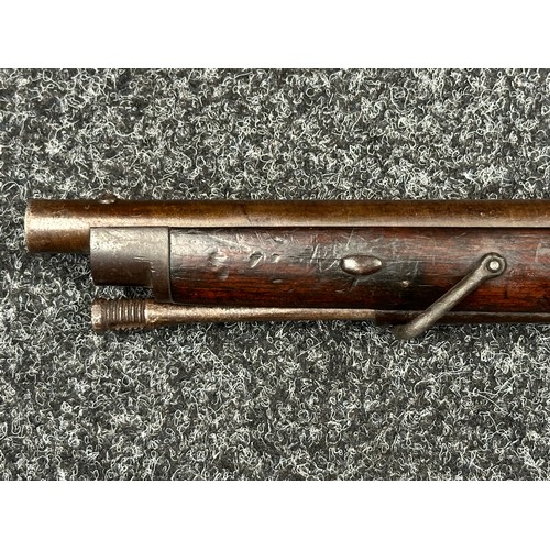 2431 - Percussion Cap Rifled Musket with 795mm long browned Damasus barrel, bore approx. 14mm. Fitted with ... 