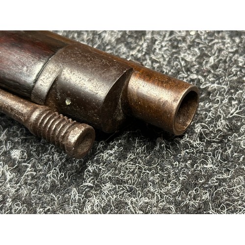 2431 - Percussion Cap Rifled Musket with 795mm long browned Damasus barrel, bore approx. 14mm. Fitted with ... 