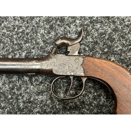 2433 - Percussion Cap Pistol with 75mm long barrel. Bore approx. 10mm. English Proof marks. No makers mark.... 