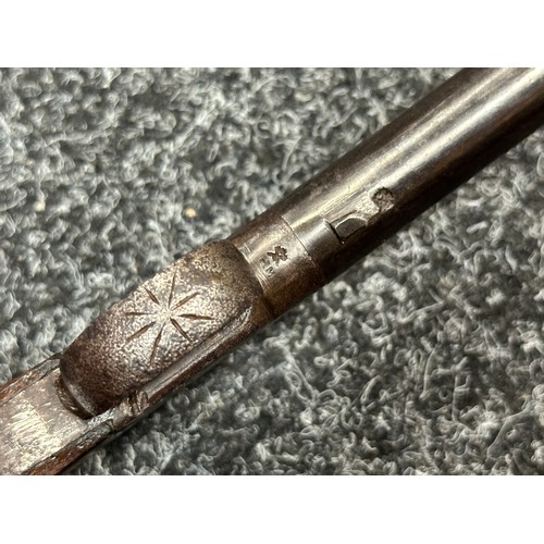 2433 - Percussion Cap Pistol with 75mm long barrel. Bore approx. 10mm. English Proof marks. No makers mark.... 