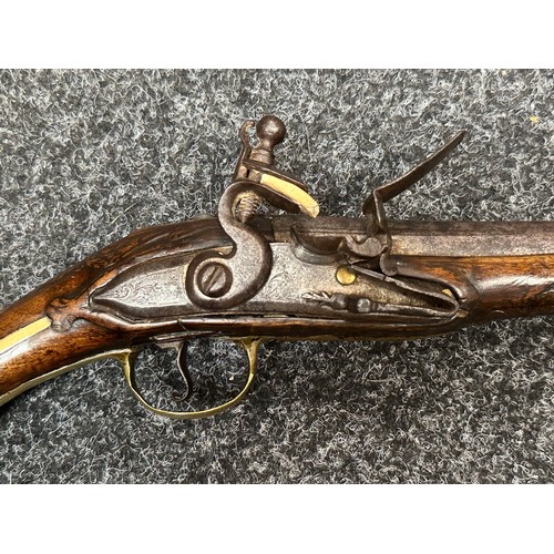 2436 - Flintlock Pistol with 285mm long barrel, bore approx. 16mm. Lock is signed but hard to read. Working... 