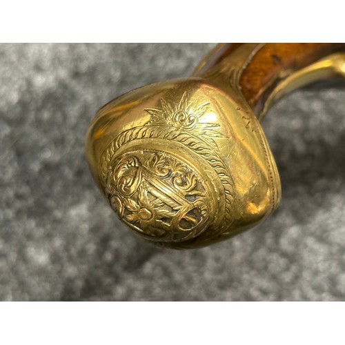 2436 - Flintlock Pistol with 285mm long barrel, bore approx. 16mm. Lock is signed but hard to read. Working... 