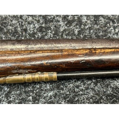 2436 - Flintlock Pistol with 285mm long barrel, bore approx. 16mm. Lock is signed but hard to read. Working... 