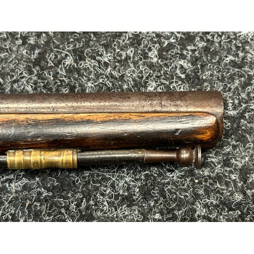 2436 - Flintlock Pistol with 285mm long barrel, bore approx. 16mm. Lock is signed but hard to read. Working... 