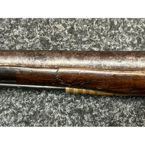 2436 - Flintlock Pistol with 285mm long barrel, bore approx. 16mm. Lock is signed but hard to read. Working... 