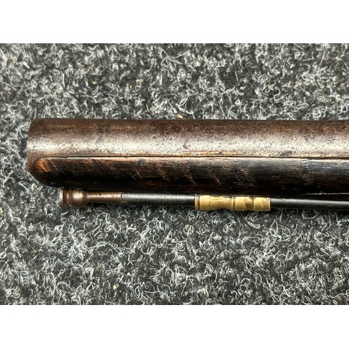 2436 - Flintlock Pistol with 285mm long barrel, bore approx. 16mm. Lock is signed but hard to read. Working... 