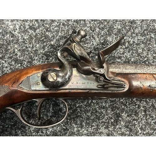 2437 - English Flintlock Pistol with 220mm long barrel, bore approx. 13mm. Lock is marked 