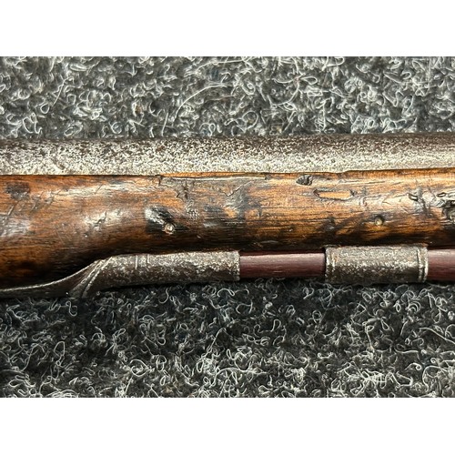 2437 - English Flintlock Pistol with 220mm long barrel, bore approx. 13mm. Lock is marked 