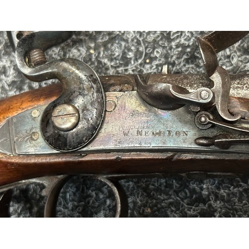 2437 - English Flintlock Pistol with 220mm long barrel, bore approx. 13mm. Lock is marked 