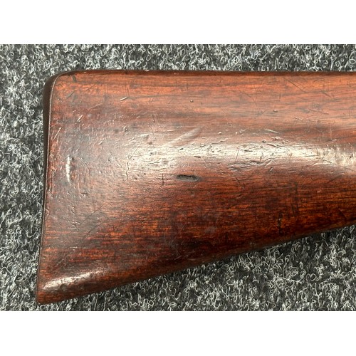 2438 - Percussion Cap Double Barrel Shotgun with 695mm long Damascus barrels. English Proof marks to unders... 